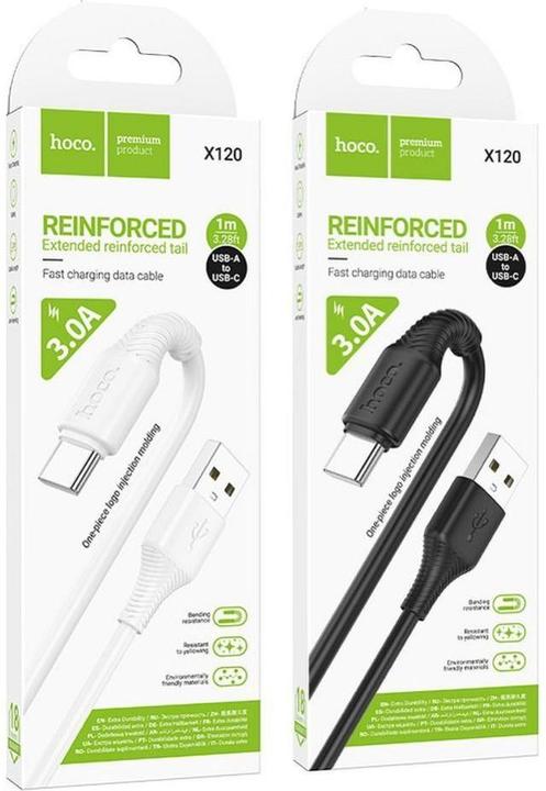 hoco Reinforced USB-A TO USB-C Fast Charging Data Cable 1m X120 Black