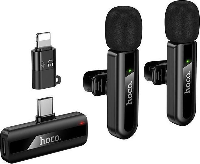 hoco Dual Mic Wirless Mini Digital Microphone USB-C+Lightning L20A Black