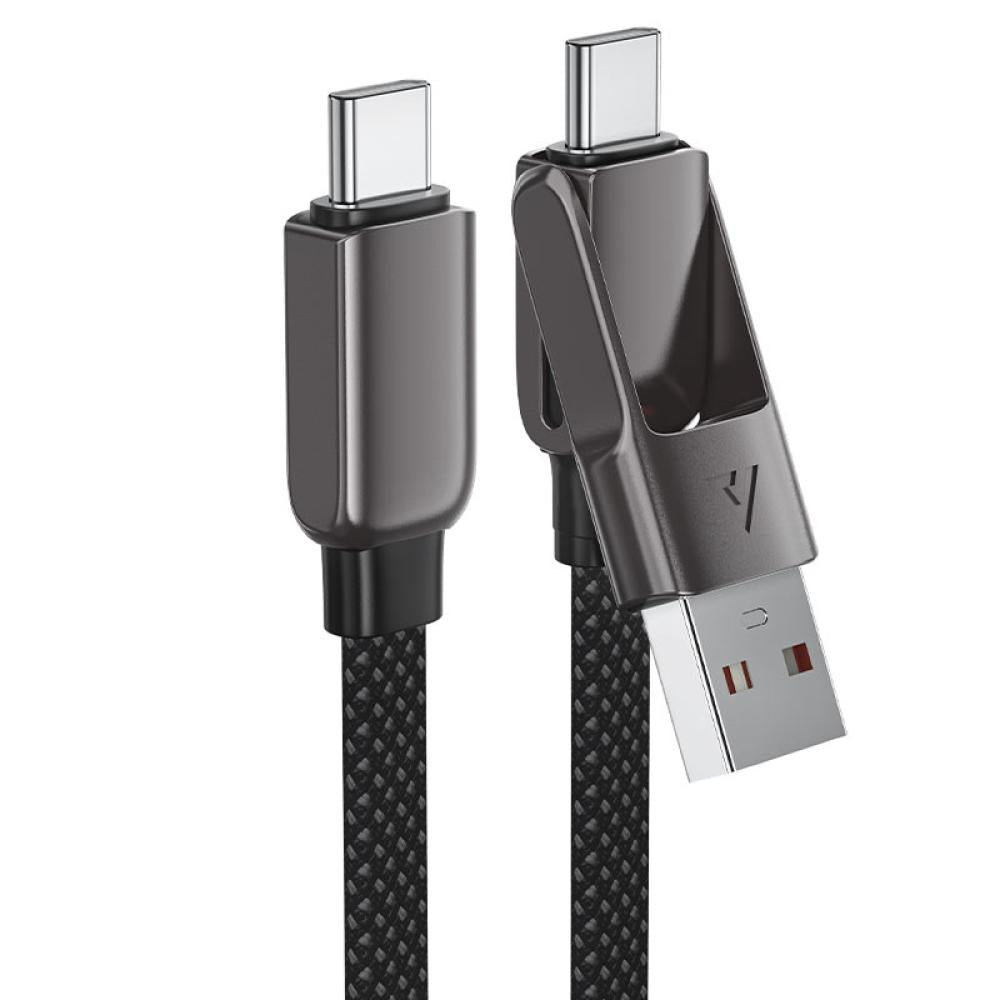 Acefast Fast Cgarging Data Cable USB-A/USB-C TO USB-C 0.2m C13-05 Black