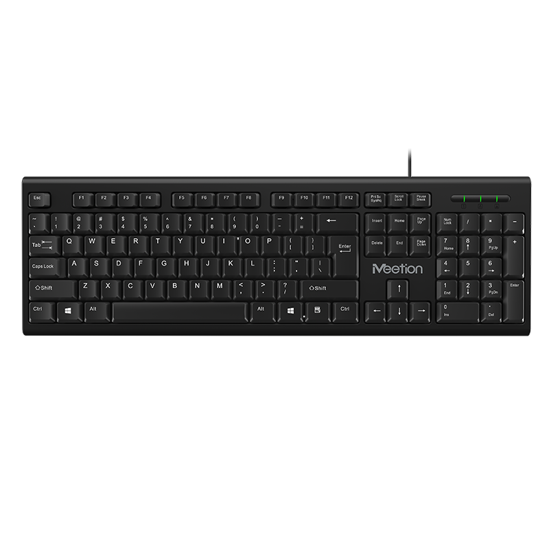 Meetion USB Standard Corded Keyboard - K100 Black