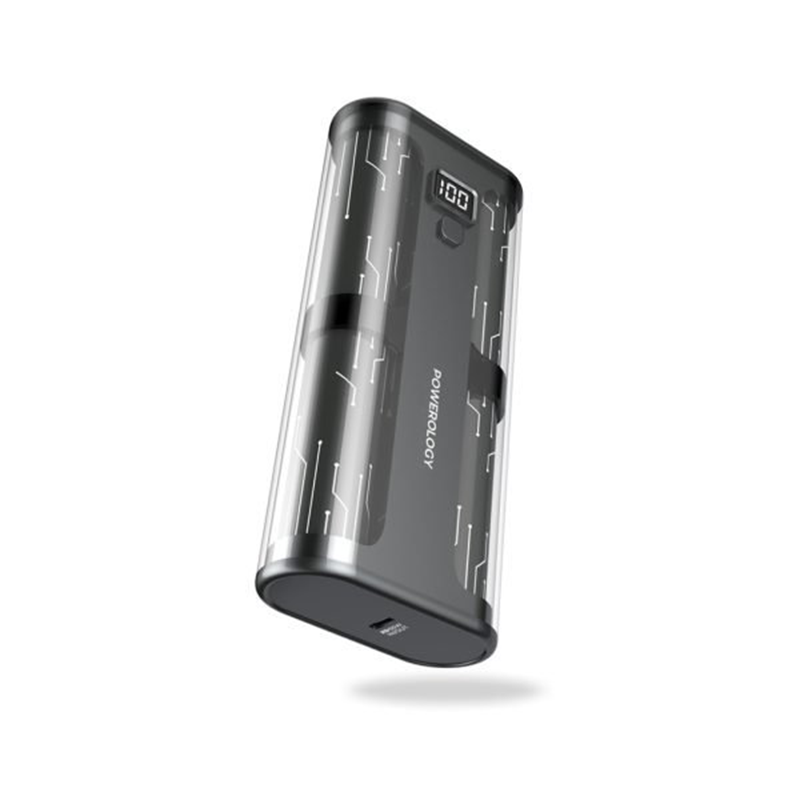 Powerology Crystalline Powerbank 20000mAh PD 65W Transparent/Grey