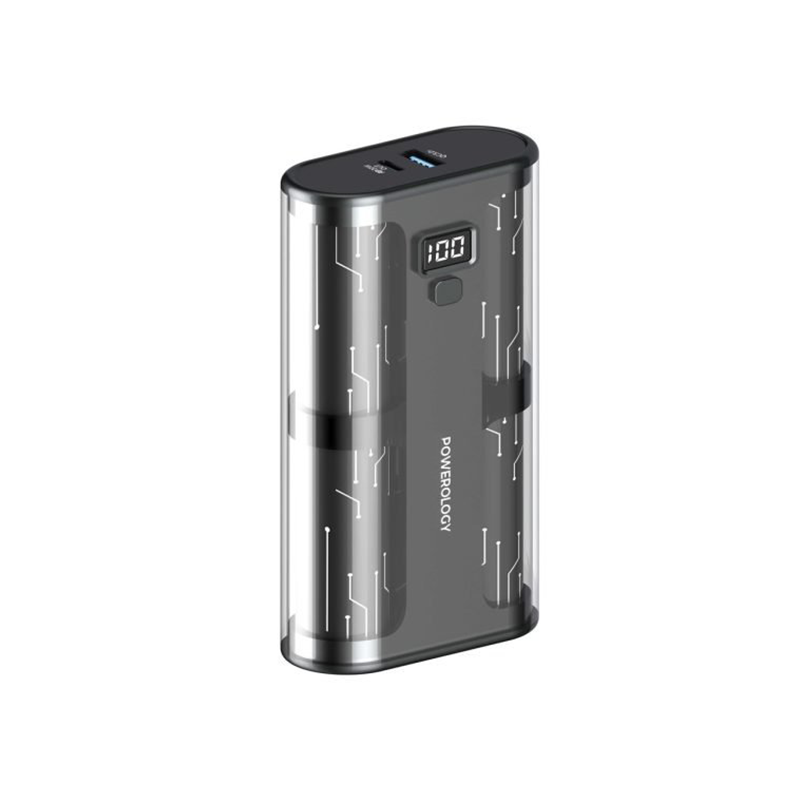 Powerology Crystalline Powerbank 20000mAh PD 65W Transparent/Grey