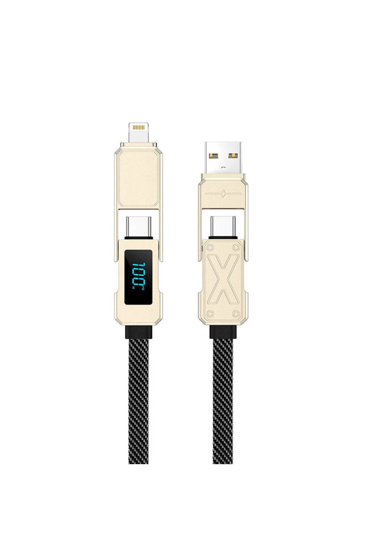 Wiwu Titan USB-A_USB-C TO USB-C+Lightning Cable 100W 1.2m - WI-C039 Titanium