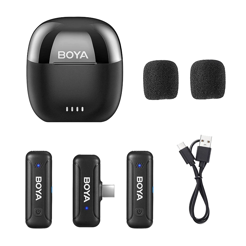 نظام ميكروفون لاسلكي ثنائي القناة 2.4 جيجاهرتز من بويا BY-WM3T-D2