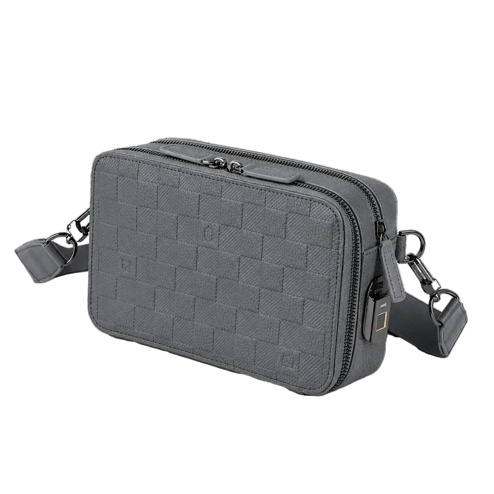 Wiwu Master Fingerfrint Lock Crossbody Bag Gray
