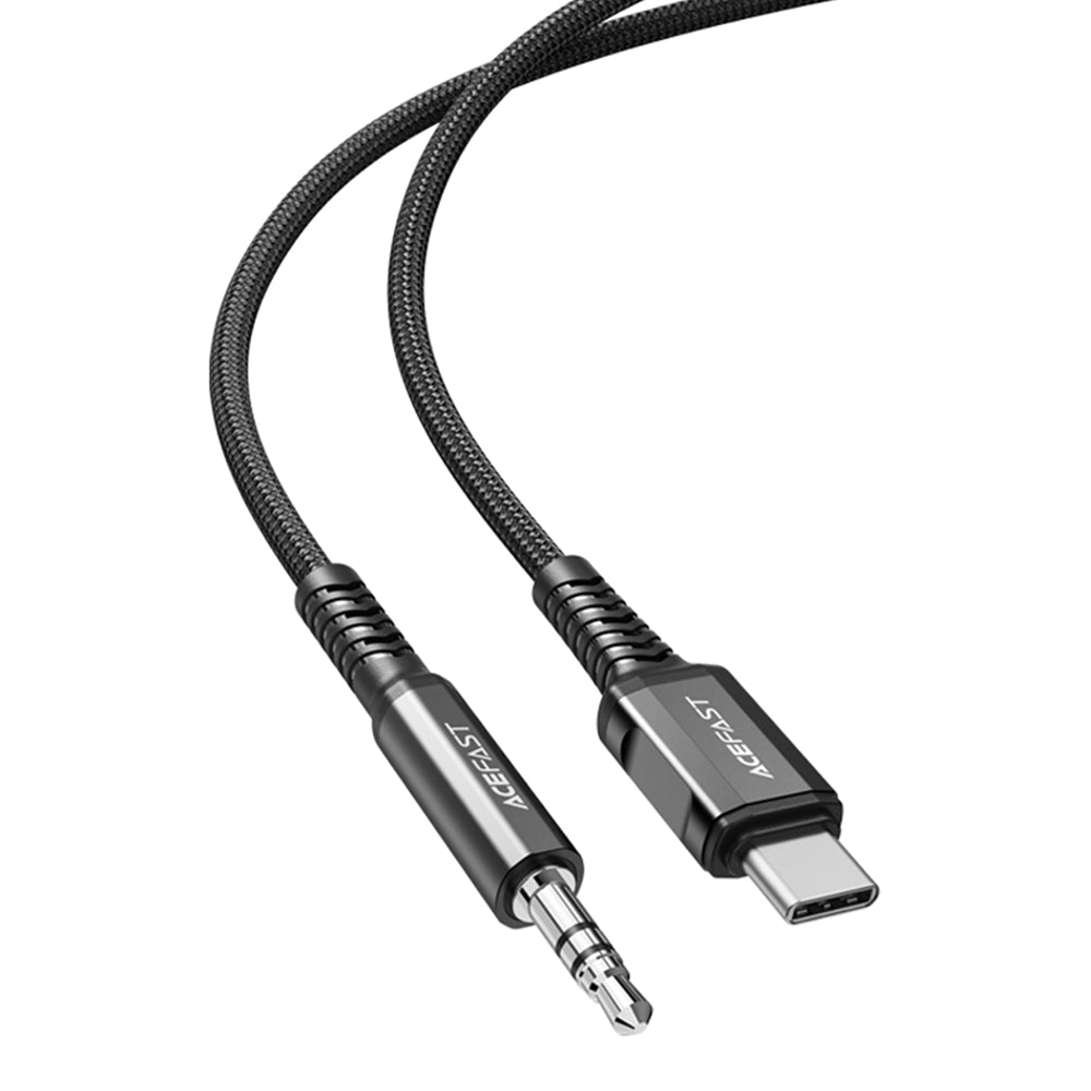Acefast Plug And Play Distortion Free Audio USB-C AND 3.5mm - C1-08 Black