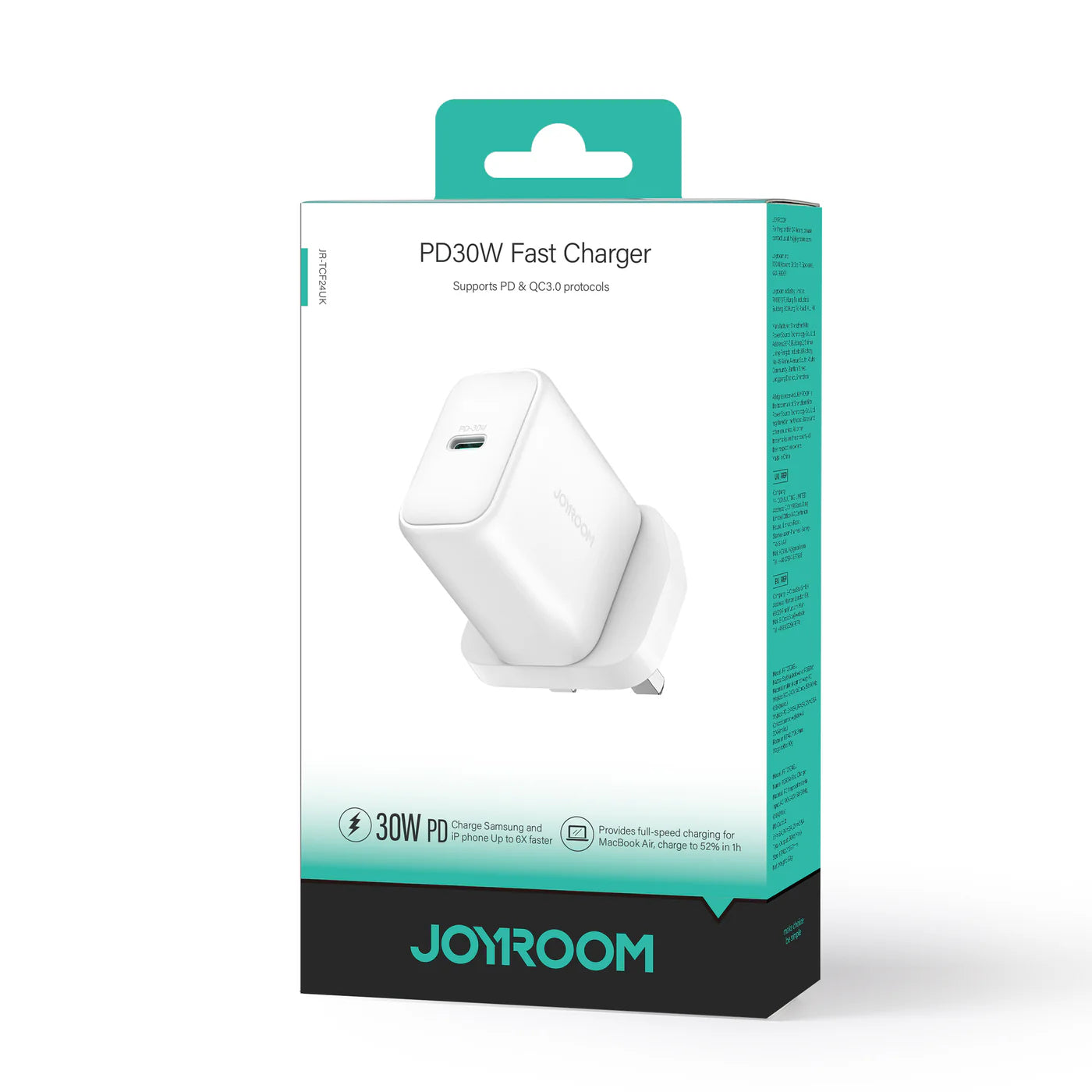 Joyroom PD30W Fast Charger Supports PD&QC3.0 Protocols JR-TCF24UK - White