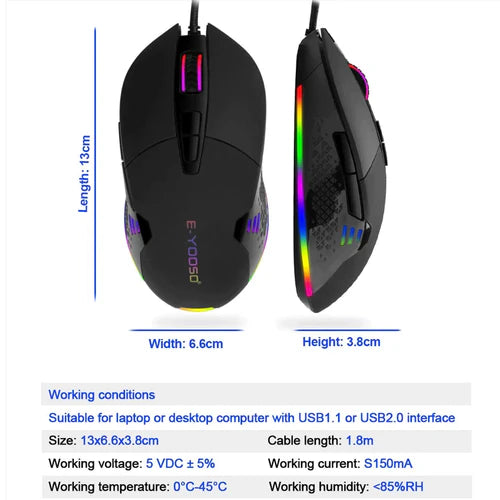 E-Yooso Gaming Mouse - X-6 Black