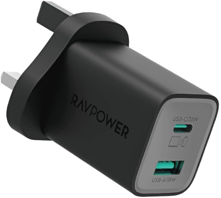 Ravpower 2-Port Wall Charger (USB-A TO USB-C) 35W - RP-PC1046