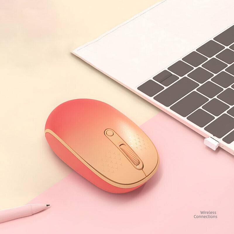Fude Fashionable And Silent Wireless Mouse - E370 Red+Yellow