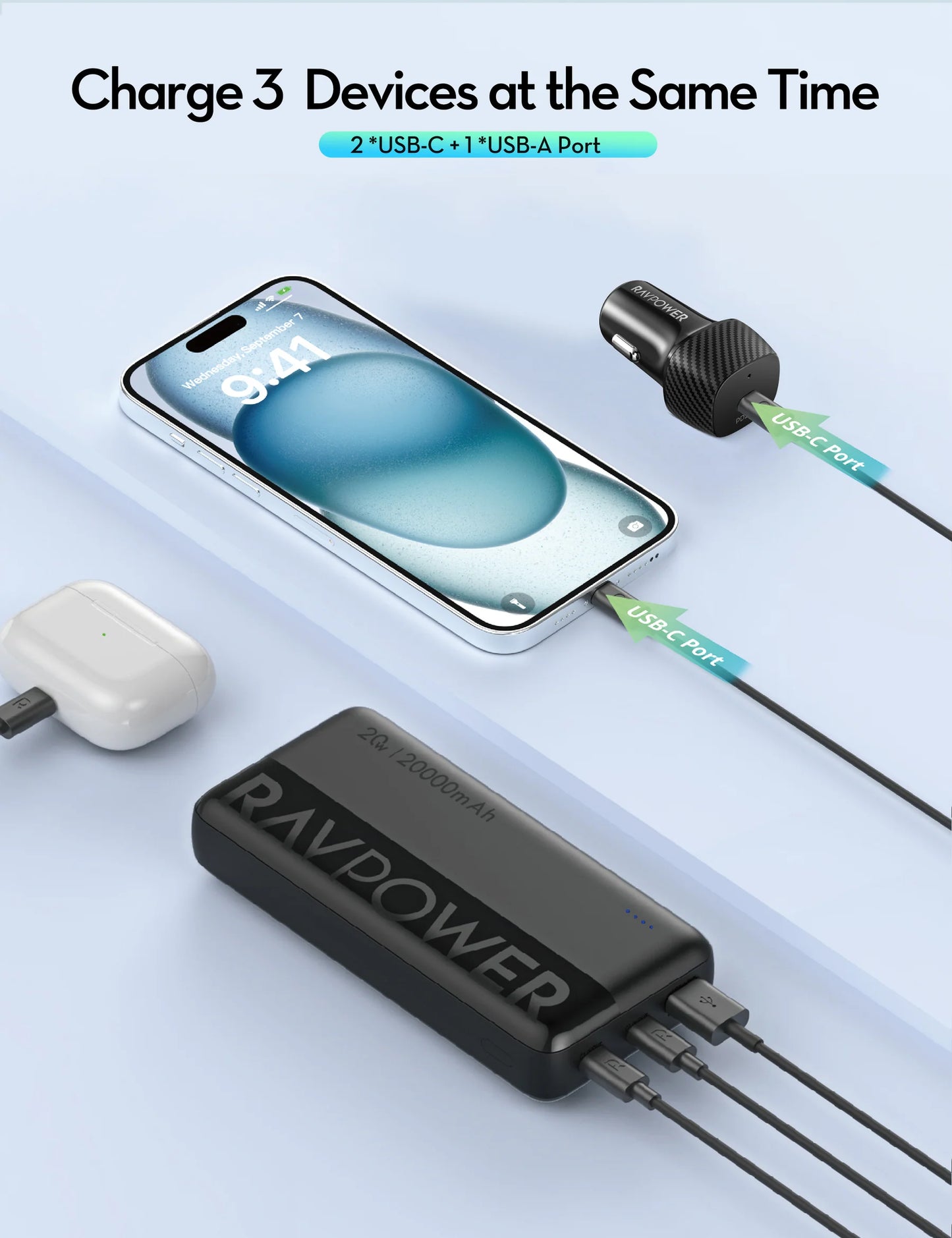 Ravpower 3 IN 1 Combo PD 20W - RP-VC1015