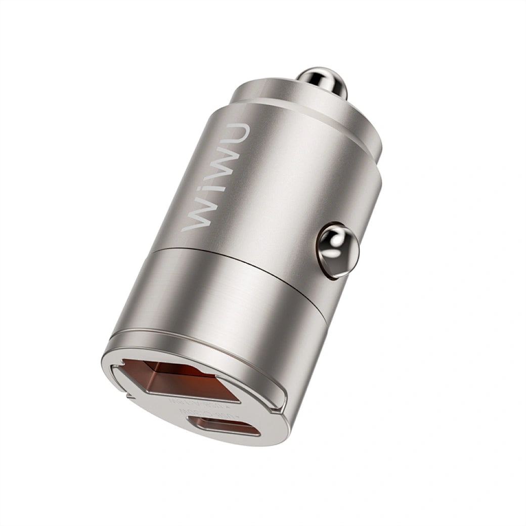 Wiwu Nano USB-C+USB-C Fast Car Charger 30W - Wi-QC029