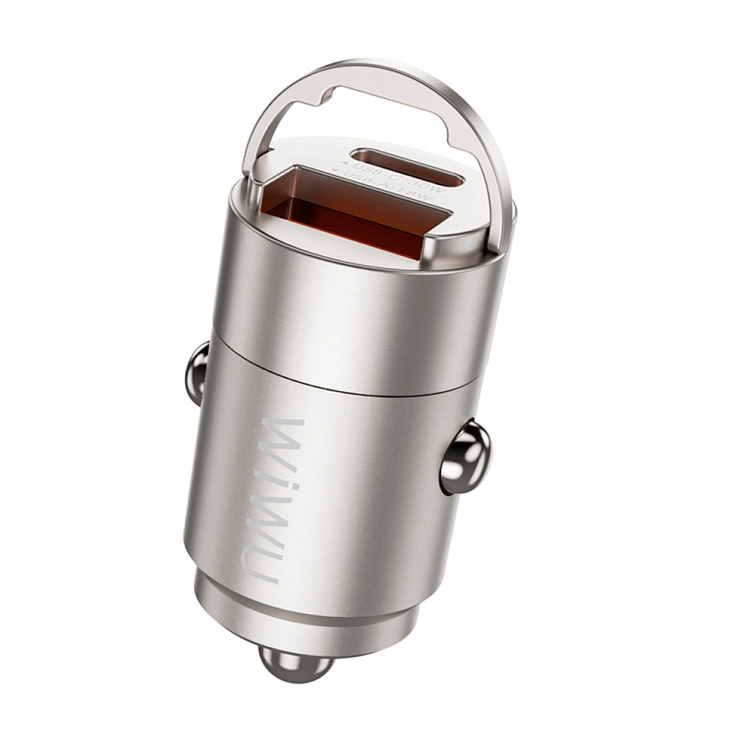 Wiwu Nano USB-C+USB-C Fast Car Charger 30W - Wi-QC029
