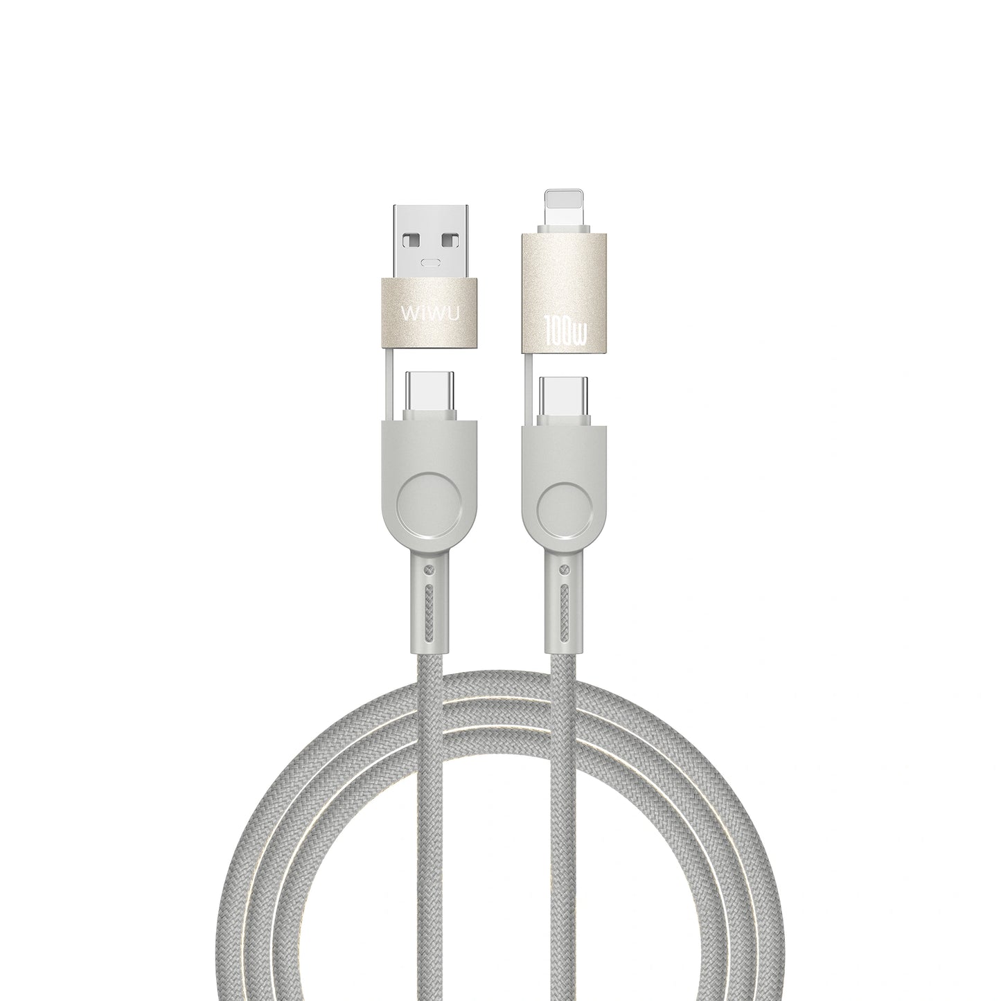 Wiwu Rptor USB-A+USB-C TO USB-C+IP Cable 100W