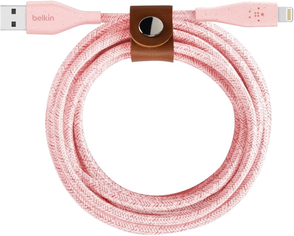 belkin DuraTek'' Plus Lightning to USB-A Cable+Strap 1.2m - Pink