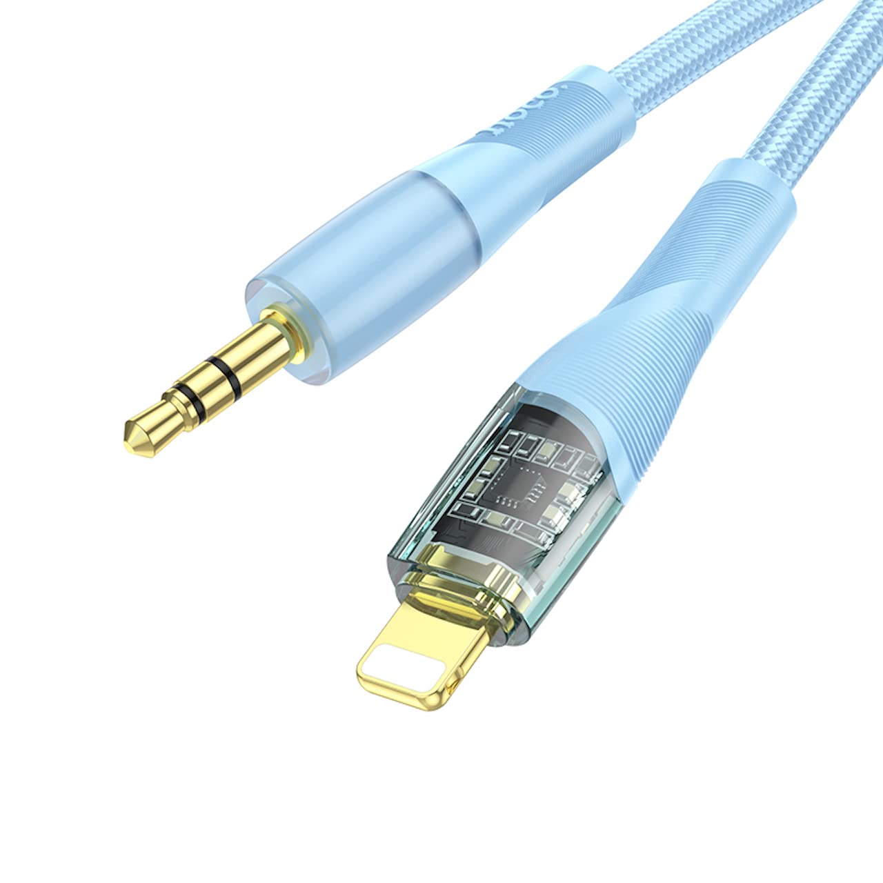 Hoco Transparent Discover Edition Audio Conversion Cable Aux TO Lightning 1M UPA25