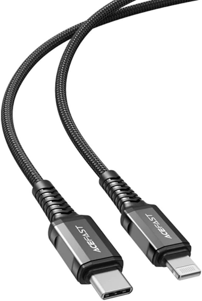 Acefast Safe And Durable Wear-Resistant Nylon Braid USB-C TO Lightning 1m C1-01 Black