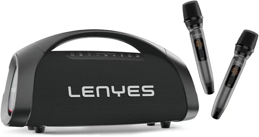 Lenyes Wireless Party Speaker RGB With 2 Microphone S873 Party Wild Black