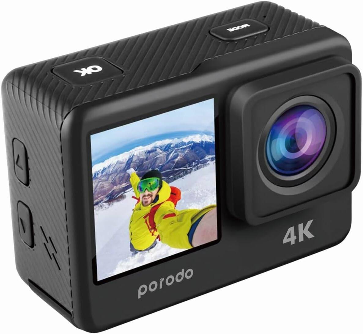Porodo Dual Display Action Camera Waterproof Case Included 4K