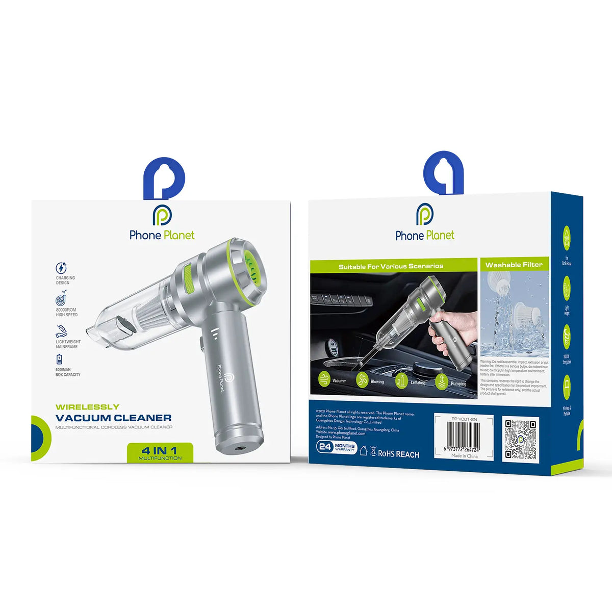 Phone Planet 4 in 1 Wirelessly Vacuum Cleaner PP-VC01