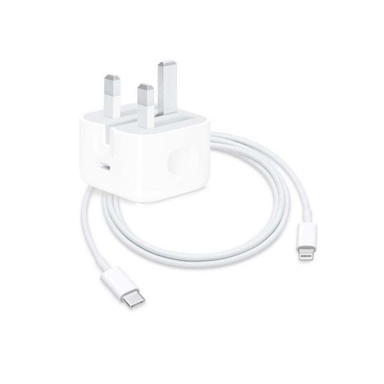 محول طاقة USB-C من Apple بقوة 20 وات، كابل USB-C إلى Lightning