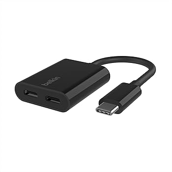 محول شاحن وصوت Belkin Rock Star USB-C بقوة 60 واط