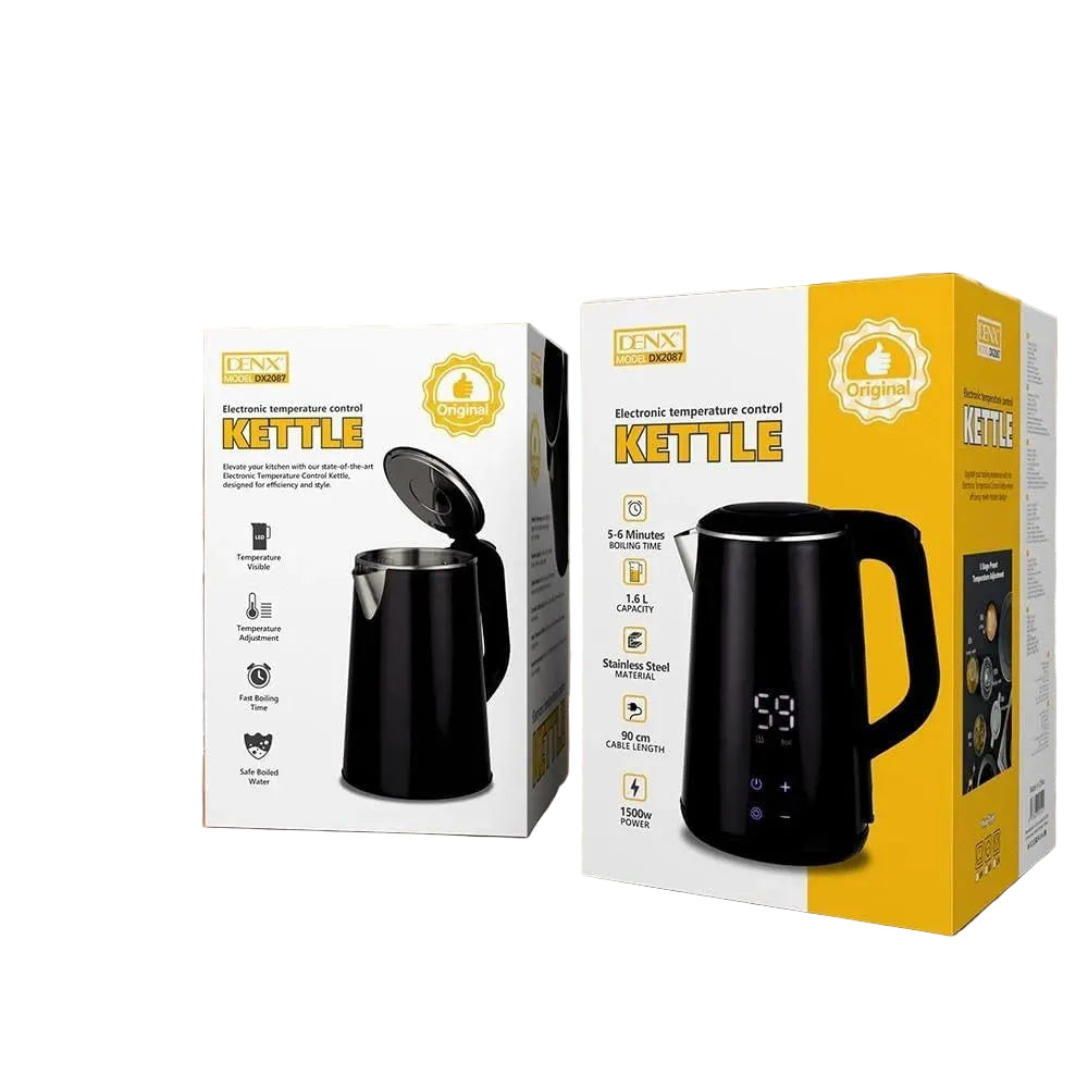 Denx Electronic Tempereture Comtrol Kettle 1.6ml DX2087 Black