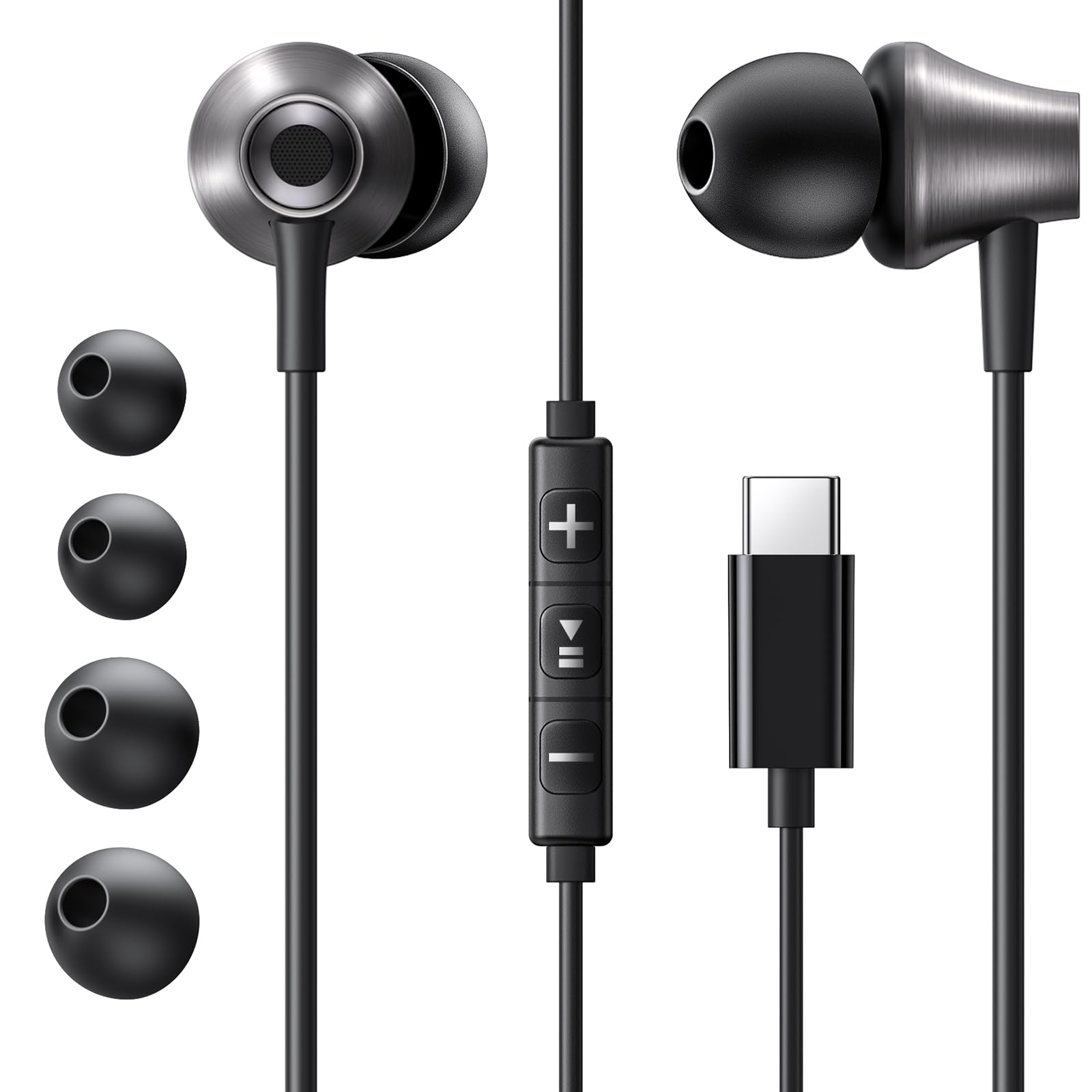 Ugreen IN-Ear Earphones With USB-C Connector - EP105 Black