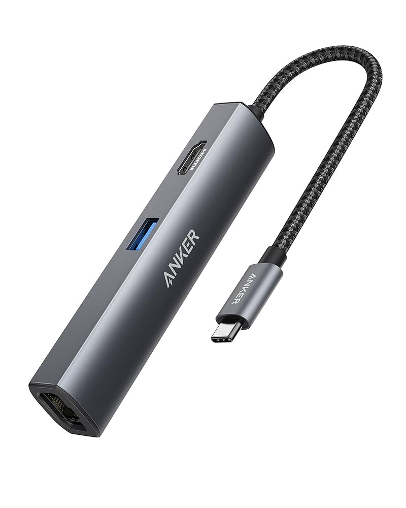 موزع USB-C فائق النحافة 5 في 1 من Anker بدقة 4K A8338