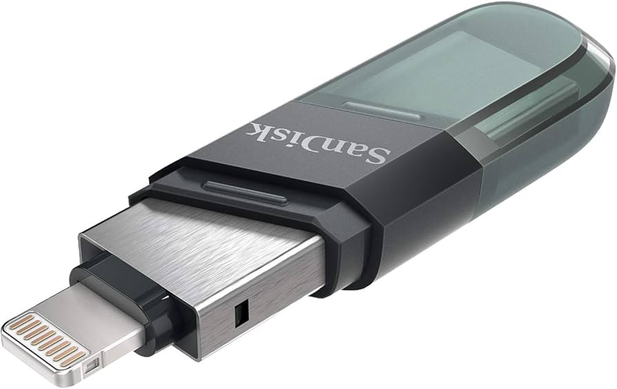 محرك أقراص فلاش Sandisk ixpand قابل للطي لمنفذ USB إلى Lightning سعة 256 جيجابايت