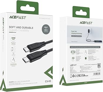 Acefast Soft And Durable Superb Durability USB-A TO USB-C 1.2m - C3-04 Black