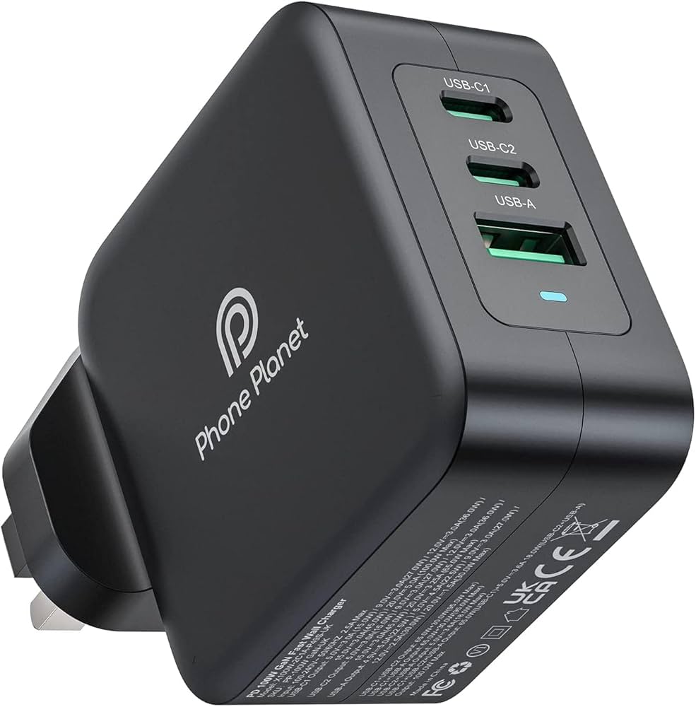 Phone Planet Universal Gan Charger 2 Type C+1 Usb A 100W Max -PP1-100W Gan