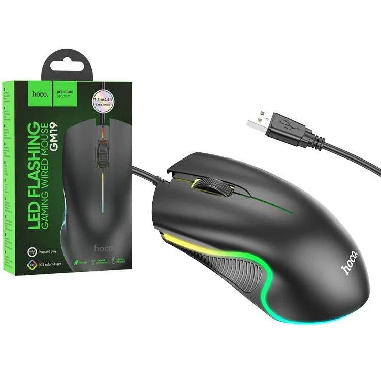 Hoco LED Flashing Gaming Wired Mouse GM19