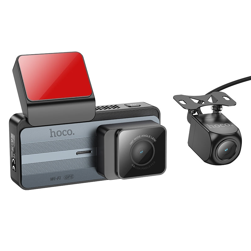 Hoco Dv12 Dual-channel 3.69 Inches Display Ips Driving Recorder Silvery gray
