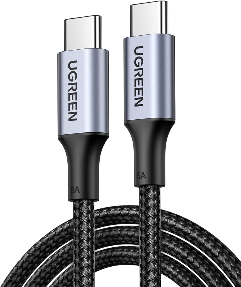 Ugreen USB-C TO USB-C PD Fast Chaeging Cable Braided 100W 1m - Black