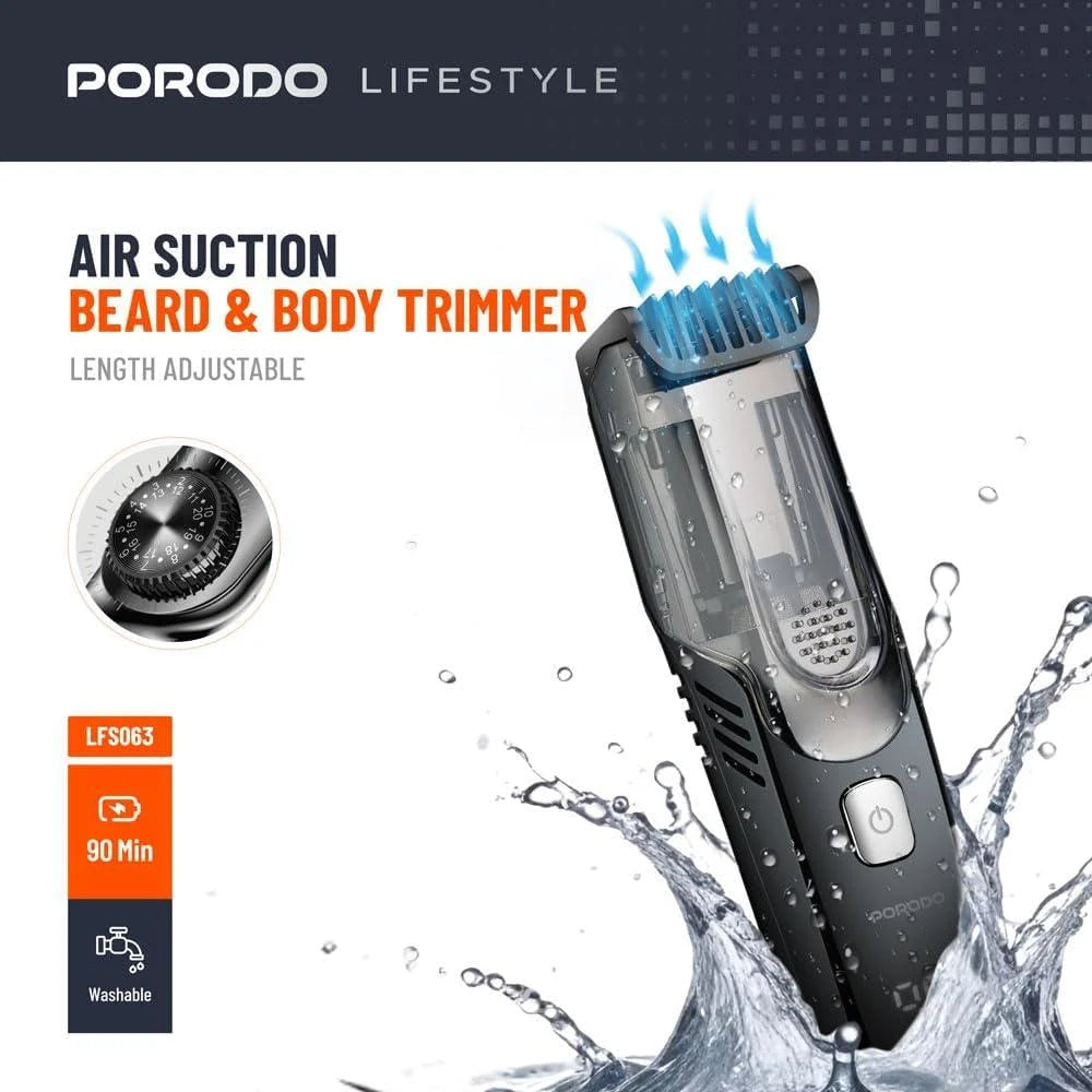 Porodo Air Suction Beard & Body Trimmer Length Adjustable LFS063