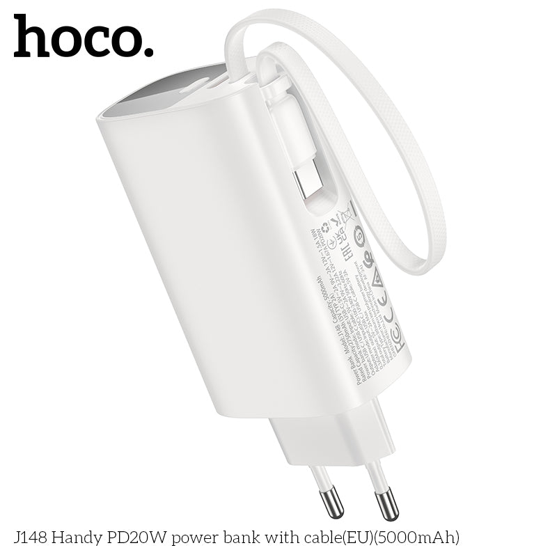 hoco Charger And Power Bank With Cable Type-c 20W 5000mAh J148