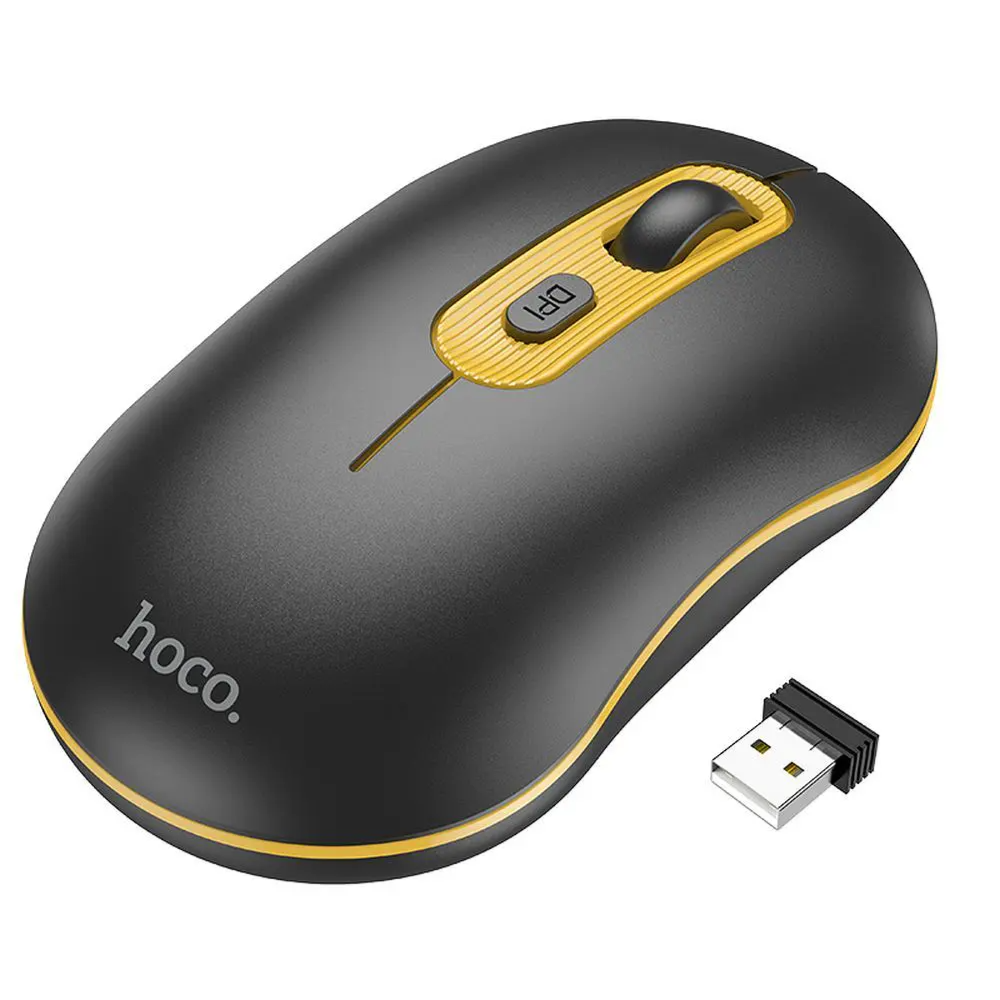 hoco 2.4G Wireless Business Mouse GM21 - Black Yellow