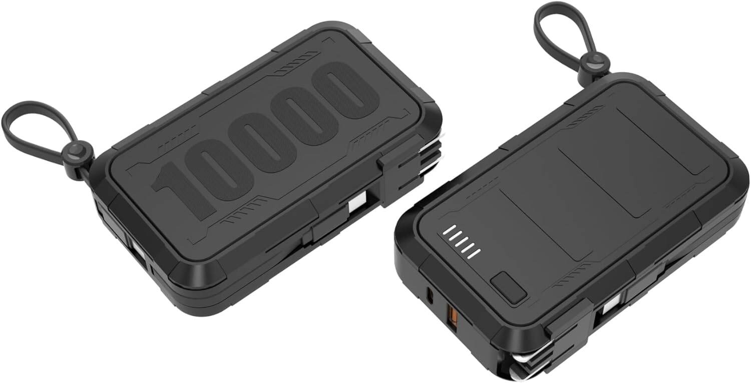 شاحن حائطي بورودو 10000 مللي أمبير/ساعة، باور بانك مدمج بمنفذي Type-c وLightning PB051