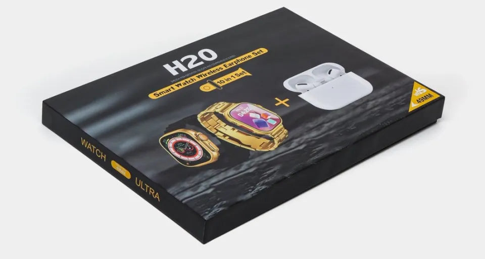 H20 Smart Watch 49mm Earbuds Set+10 in 1 Strap