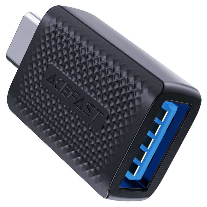 Acefast USB-A TO USB-C Adapter Mini And Portable OTG -J7 Black