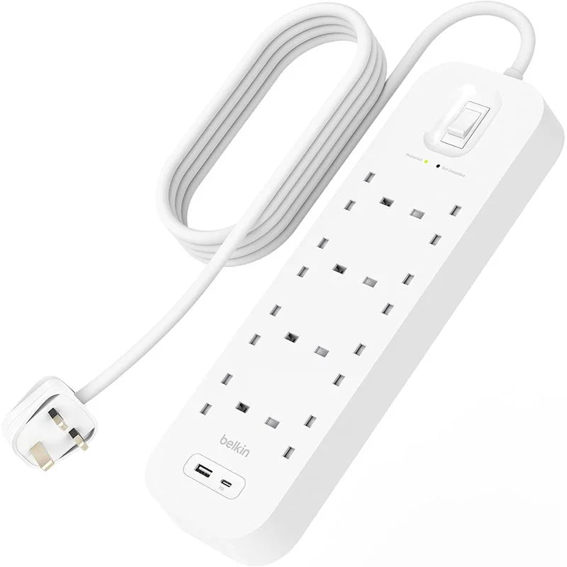 Belkin Connect Surge Porotector With USB-C And USB-APorts 8 Outlets With 1 USB-C & 1 USB-A Socket