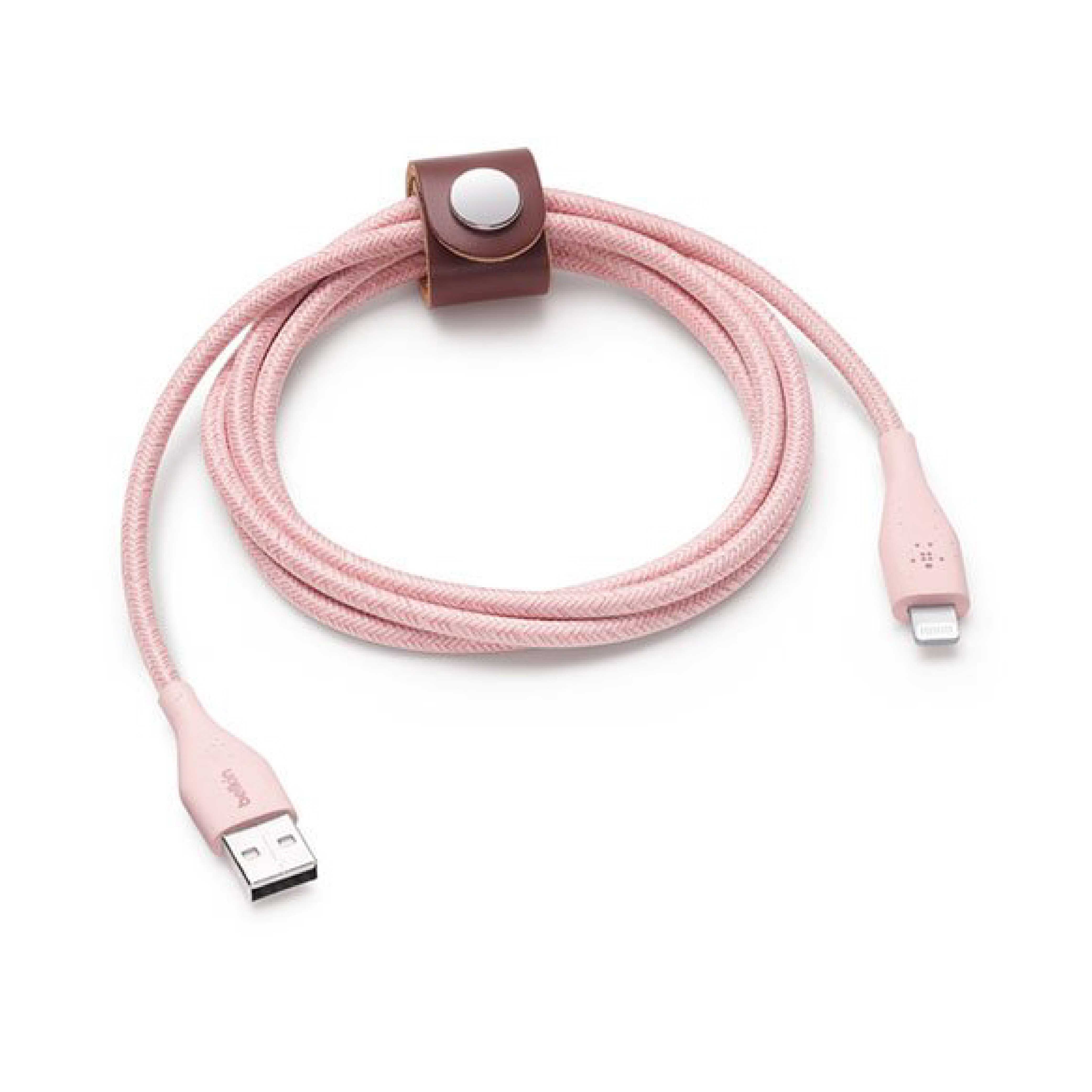 belkin DuraTek'' Plus Lightning to USB-A Cable+Strap 1.2m - Pink