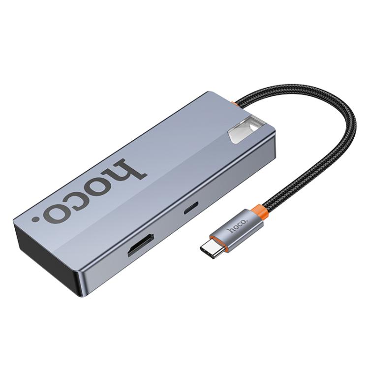 Hoco 5-in1 Converter Usb-C To Usb-A3.0-3+Hdtv+Pd Space gray HB50