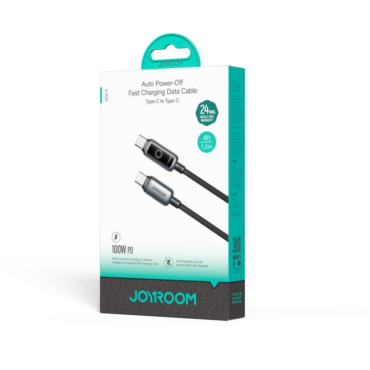 Joyroom Auto Power-Off Fast Charging Data ,,Cable Type-c to Type-c 100W 1.2m S-A55 - White