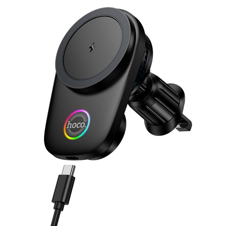 hoco Air Outlet Car Holder 2 IN 1 Magnetic Charger 15W & Cooler HW36 Black