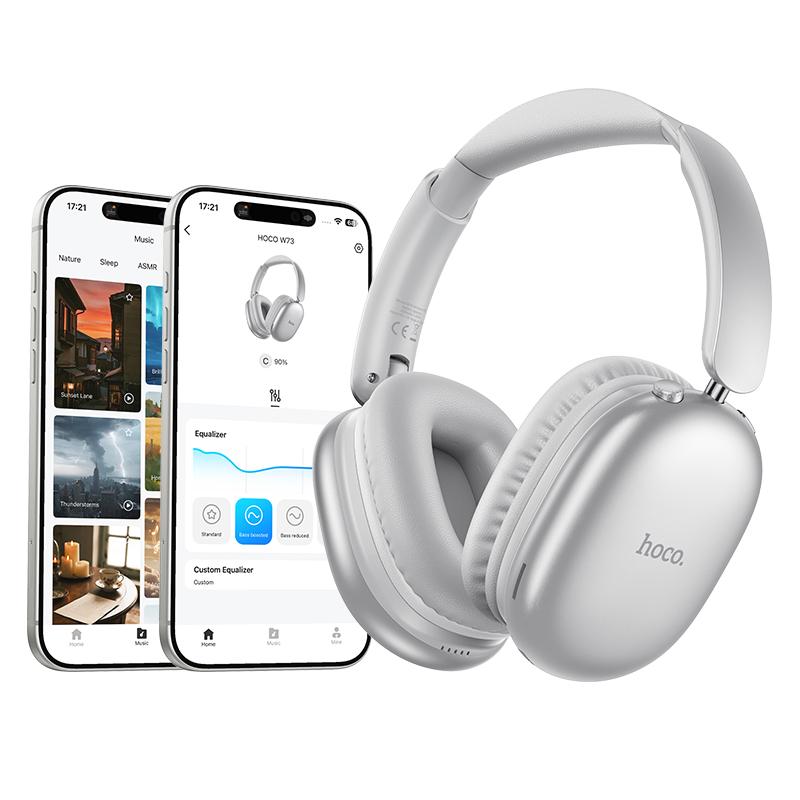 hoco Comfortable Telescopic Foldable Long Usage Time Wireless Headphones W73 Silver
