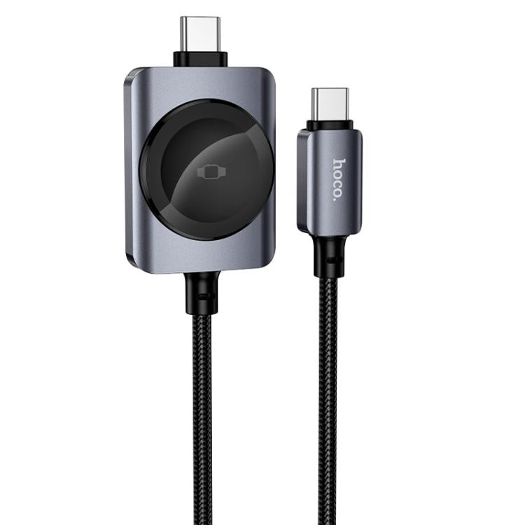 hoco 2 in 1 USB-C TO USB-C Magnetic Wireless Charging 1.2m CW66 Black