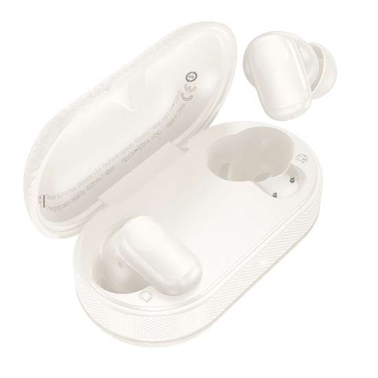 hoco Crystal TWS Headset Leather Texture - EQ19 Milky White