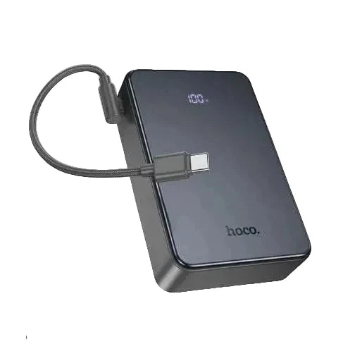 hoco Power Bank With Bidirectional Cable Charging & Lanyard Charge 50% in 30Min 10000mAh J170 Metal